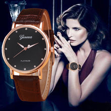 Malloom Geneva Watches Womens Retro Design PU Leather Band Analog Quartz Wrist Watch Relogio Feminino CF