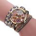 Malloom Watches Women Bracelet Dress Clock Flower Pattern Wrap Braided PU Leather Quartz Watch Relogio Feminino CF