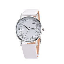 Malloom Watches Women Dress Clock Retro Design Cartoon Cat PU Leather Band Analog Quartz Watch Relogio Feminino CF