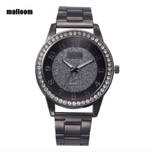 Malloom Watches Women Men Rhinestone Bracelet Dress Clock Stainless Steel Band Analog Watch Relogio Feminino CF