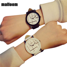 Malloom Lovers Watches Men Women Top Luxury Clock PU Leather Band Quartz Analog Wrist Watch Relogio CF