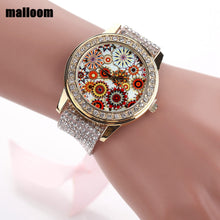 Malloom Watches Women Braided Band Rhinestone Bracelet Dress Clock Analog Quartz Watch Relogio Feminino CF