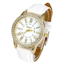Malloom Watches Women Geneva Rhinestone Crystal Bracelet Dress Clock Relogio Feminino PU Leather Band Roman Watch CF