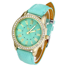 Malloom Watches Women Geneva Rhinestone Crystal Bracelet Dress Clock Relogio Feminino PU Leather Band Roman Watch CF