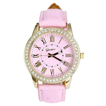 Malloom Watches Women Geneva Rhinestone Crystal Bracelet Dress Clock Relogio Feminino PU Leather Band Roman Watch CF