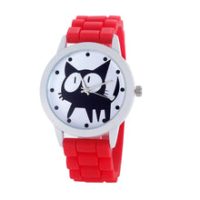 Malloom Watches Women Kitty Cat Pattern Silicone Band Dress Clock Relogio Feminino Quartz Movement Watch CF