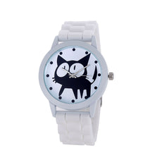 Malloom Watches Women Kitty Cat Pattern Silicone Band Dress Clock Relogio Feminino Quartz Movement Watch CF
