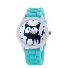 Malloom Watches Women Kitty Cat Pattern Silicone Band Dress Clock Relogio Feminino Quartz Movement Watch CF