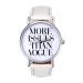 Malloom Women Watches Relogio Feminino Letter Pattern Dress Clock PU Leather Band Analog Quartz Watch CF