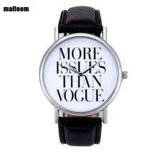 Malloom Women Watches Relogio Feminino Letter Pattern Dress Clock PU Leather Band Analog Quartz Watch CF