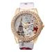 Malloom Women Watches Rhinestone Crystal Dress Clock Tower Pattern PU Leather Band Quartz Watch Relogio Feminino CF