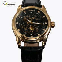 Mechanical Watch Men Top Luxury Military Army Business Clock Classic Steampunk Skeleton PU Leather Relogio Masculino CF