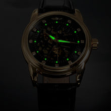 Mechanical Watch Men Top Luxury Military Army Business Clock Classic Steampunk Skeleton PU Leather Relogio Masculino CF