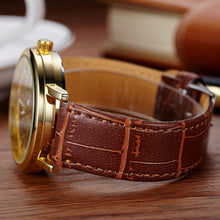 Mechanical Watch Men Top Luxury Military Army PU Leather Relogio Masculino Doublesided Hollow Business Clock CF