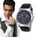 Mechanical Watch Men Top Luxury Military Army Relogio Masculino Faux Leather Business Simple Date Clock CF