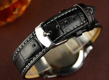 Mechanical Watch Men Top Luxury Military Army Relogio Masculino Faux Leather Business Simple Date Clock CF