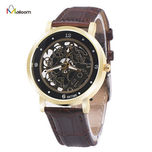 Mechanical Watch Men Top Luxury Relogio Masculino Military Army Clock PU Leather Analog Quartz Neutral Clock CF