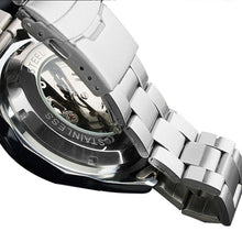 Men Watch Stainless Steel Skeleton Automatic Mechanical Steampunk Wrist Watches Military Relogio Masculino CF