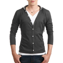 Men Button Design Front Long Sleeve Camiseta Plus Size XXL Men Casual Tshirt Slim T Shirt Tees Tops CF