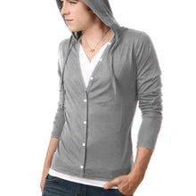 Men Button Design Front Long Sleeve Camiseta Plus Size XXL Men Casual Tshirt Slim T Shirt Tees Tops CF
