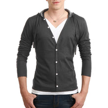 Men Button Design Front Long Sleeve Camiseta Plus Size XXL Men Casual Tshirt Slim T Shirt Tees Tops CF