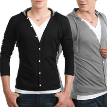 Men Button Design Front Long Sleeve Camiseta Plus Size XXL Men Casual Tshirt Slim T Shirt Tees Tops CF