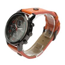 Men Chronograph Watch Top Luxury Quartz Watches PU Leather Military Business Wristwatches Relogio Masculino CF