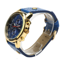 Men Chronograph Watch Top Luxury Quartz Watches PU Leather Military Business Wristwatches Relogio Masculino CF