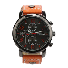 Men Chronograph Watch Top Luxury Quartz Watches PU Leather Military Business Wristwatches Relogio Masculino CF