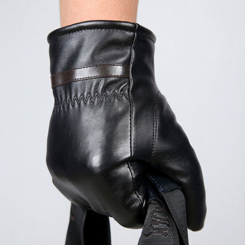 Men Warm Gloves Cashmere Leather Gloves Driving Waterproof Mitten Casual Outdoor Gloves & Mittens CF
