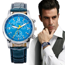 Men Watch Luxury Stylish Faux PU Leather Watch Men Quartz Analog Casual Men Wristwatch relogio masculino CF