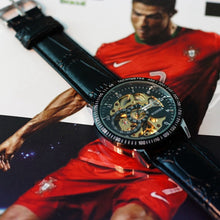 Men Watch Hollow Out Mechanical Skeleton Automatic Top Luxury PU Leather Military Watches Relogio Masculino CF