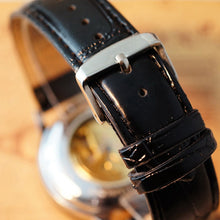 Men Watch Hollow Out Mechanical Skeleton Automatic Top Luxury PU Leather Military Watches Relogio Masculino CF