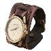 Men Watch Top Luxury Style Retro Punk Rock Brown Big Wide PU Leather Cuff Military Clock Relogio Masculino CF