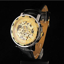 Men Wristwatch Skeleton Top Luxury Clock PU Leather Strap Antique Steampunk Classic Dial Army Wrist Watches CF