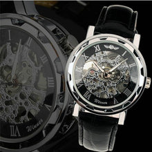 Men Wristwatch Skeleton Top Luxury Clock PU Leather Strap Antique Steampunk Classic Dial Army Wrist Watches CF