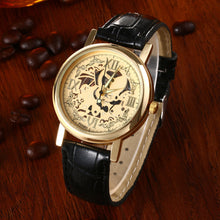 Mens Watches Luxury Men's Quartz Watch Hollow Skeleton Sport Military Watches Men Leather Gold relogio masculino CF
