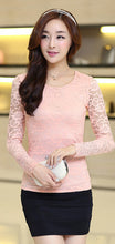 NEW Fall Brand Slim wild t-shirt women Bow Long-sleeved Lace t shirt Plus Size tops 9673 SM6