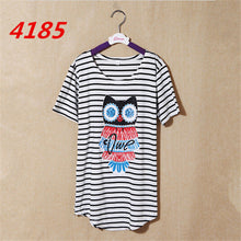 NEW Striped Printed Anchor owl lip women T-shirts short Sleeve t shirts Stretch Cotton tees tops 4185 SM6