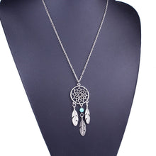 Necklace Jewelry Retro Bohemian Dream Catcher Stone Feather Bead Chain Necklaces Collars Gift for women girl CF