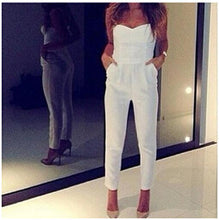 New  Women Overalls White Sexy V Strapless Playsuit Novelty Jumpsuits Summer Pencil Pants Leggings 9524 SM6