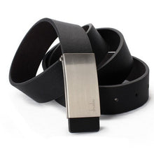 Automatic buckle men's belt leather belt Silver and Black belts for men Leather Formal Waist Strap CF