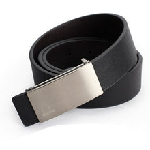 Automatic buckle men's belt leather belt Silver and Black belts for men Leather Formal Waist Strap CF