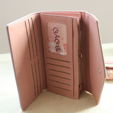 Envelope Women's Purse women wallets Long Card Holder Mobile Zip Handbag Hit Color Design Bolsa CF