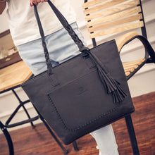 Leather Women Handbags Patchwork Tassel Shoulder Bag Famous Women Bag Weave Casual Tote sac CF