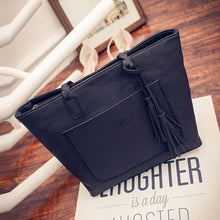 Leather Women Handbags Patchwork Tassel Shoulder Bag Famous Women Bag Weave Casual Tote sac CF