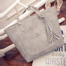 Leather Women Handbags Patchwork Tassel Shoulder Bag Famous Women Bag Weave Casual Tote sac CF