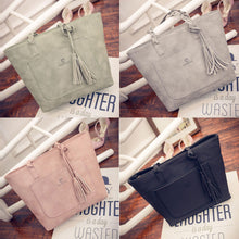 Leather Women Handbags Patchwork Tassel Shoulder Bag Famous Women Bag Weave Casual Tote sac CF