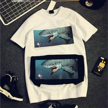 New  European Style Short Sleeve T-shirts Plus Size Shark Print Tops Casual Female t shirts O-neck Women tshirts 72458 SM6