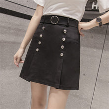 New  Fashio Colorful Sashes Pencil Skirt Mini Denim Button Skirts Woman Korean Style Cute High Waist Skirts 72564 SM6